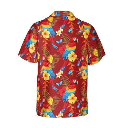 Parrot Aloha Hawaiian Shirts For Summer - Colorful Leaves Pattern Hawaiian Set Holiday Outfits For Men Women - Gift For Friend, Family, Parrot Lovers - Amzanimalsgift