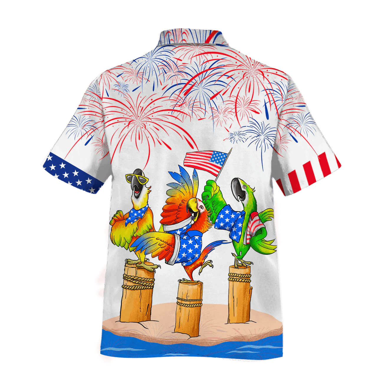 Parrot Aloha Hawaiian Shirts For Summer, Funny Independence Day USA Freedom Aloha Hawaiian Shirt For Men Women, Fourth Of July Gift For Parrot Lovers - Amzanimalsgift