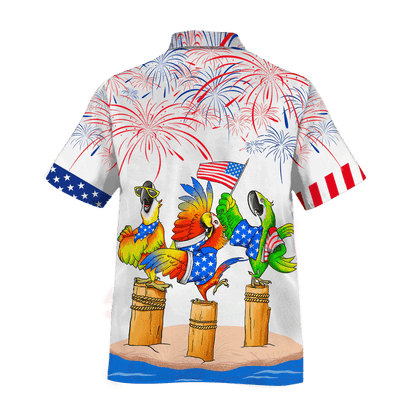 Parrot Aloha Hawaiian Shirts For Summer, Independence Day Is Coming, 4th Of July Funny USA Flag Aloha Hawaiian Shirt For Men Women, Parrot Lovers - Amzanimalsgift