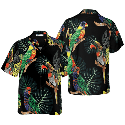 Parrot Hawaiian Shirt, Parrots In The Tropical Forest Aloha Shirt For Men - Perfect Gift For Husband, Boyfriend, Friend, Family - Amzanimalsgift