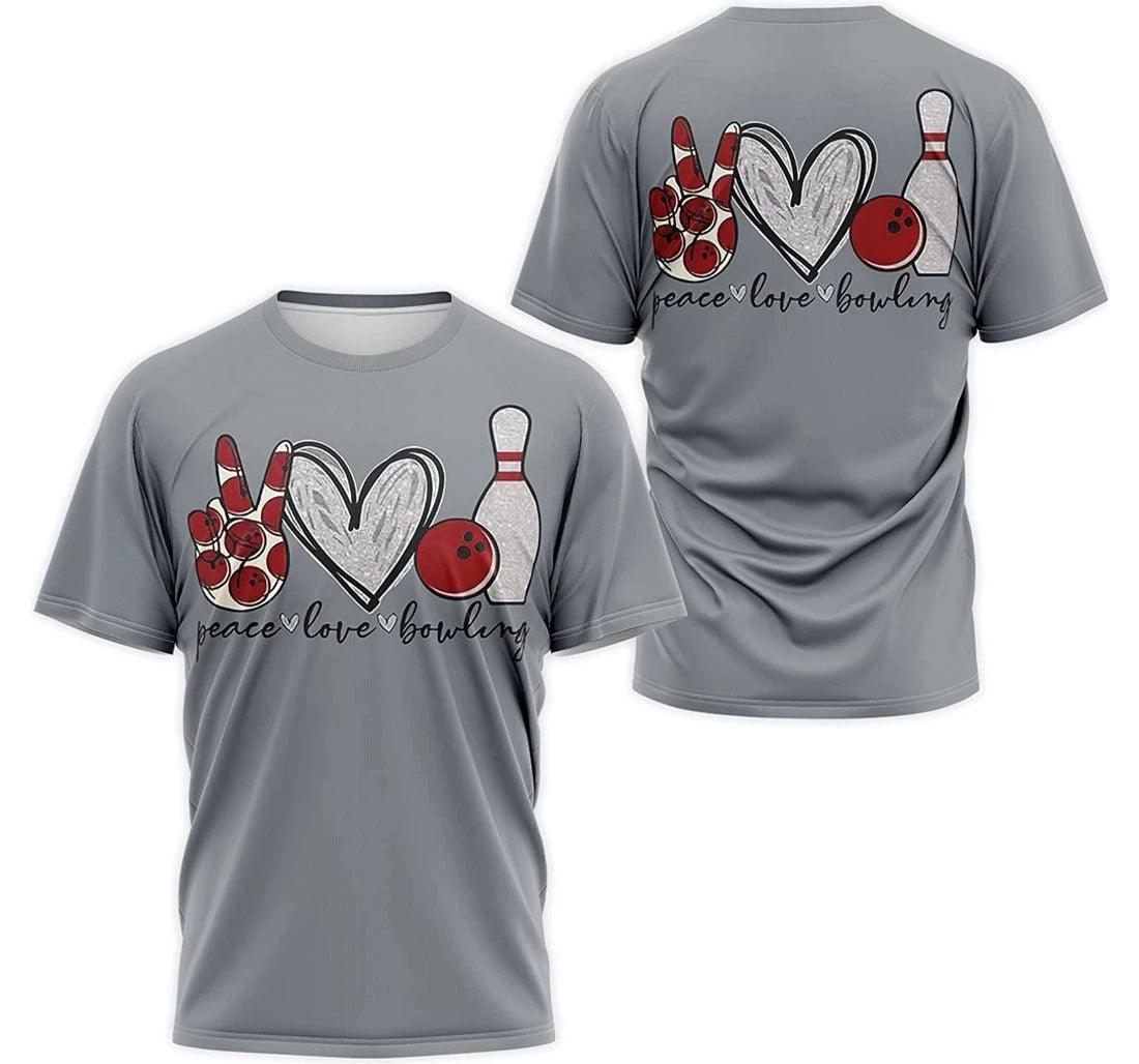Peach Love Bowling T Shirts, I Love Bowling Shirt, Funny Bowling Shirt For Men And Women - Perfect Gift For Bowling Lovers, Bowlers - Amzanimalsgift
