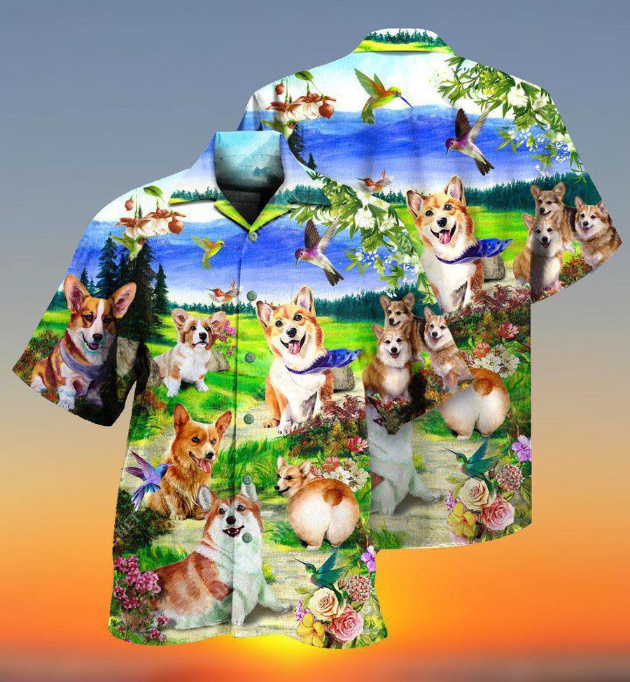 Pembroke Welsh Corgi Dog Aloha Hawaiian Shirt For Summer, Life Is Better With A Corgi Hawaiian Shirt Matching Outfit For Men Women, Dog Lovers, Friends - Amzanimalsgift
