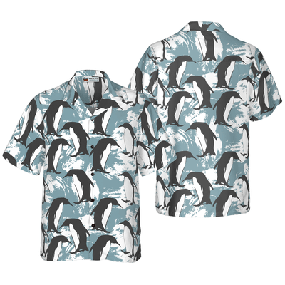 Penguin Hawaiian Shirt, Penguin Seamless Pattern Aloha Shirt For Men - Perfect Gift For Husband, Boyfriend, Friend, Family - Amzanimalsgift
