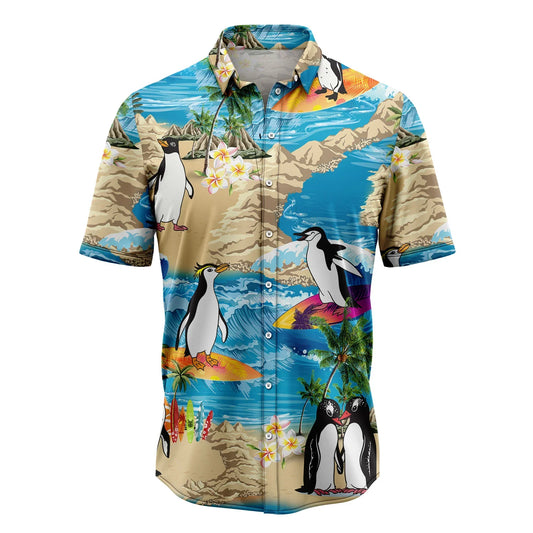 Penguin Hawaiian Shirt, Penguin Summer Vacation Aloha Shirt For Men Women - Perfect Gift For Husband, Boyfriend, Friend, Family, Wife - Amzanimalsgift