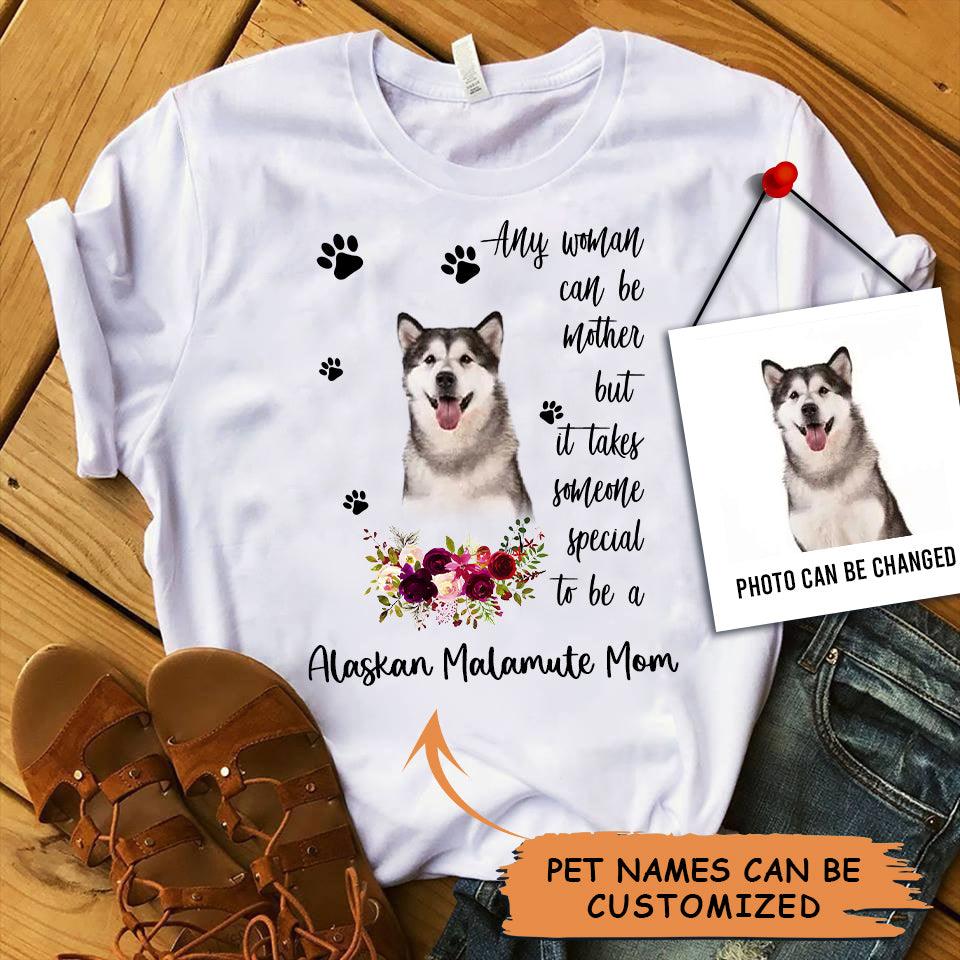Personalized Alaskan Malamute Mom T Shirts, Happy Mother's Day From Alaskan Malamute For Humans, Women's Alaskan Malamute T Shirts - Amzanimalsgift