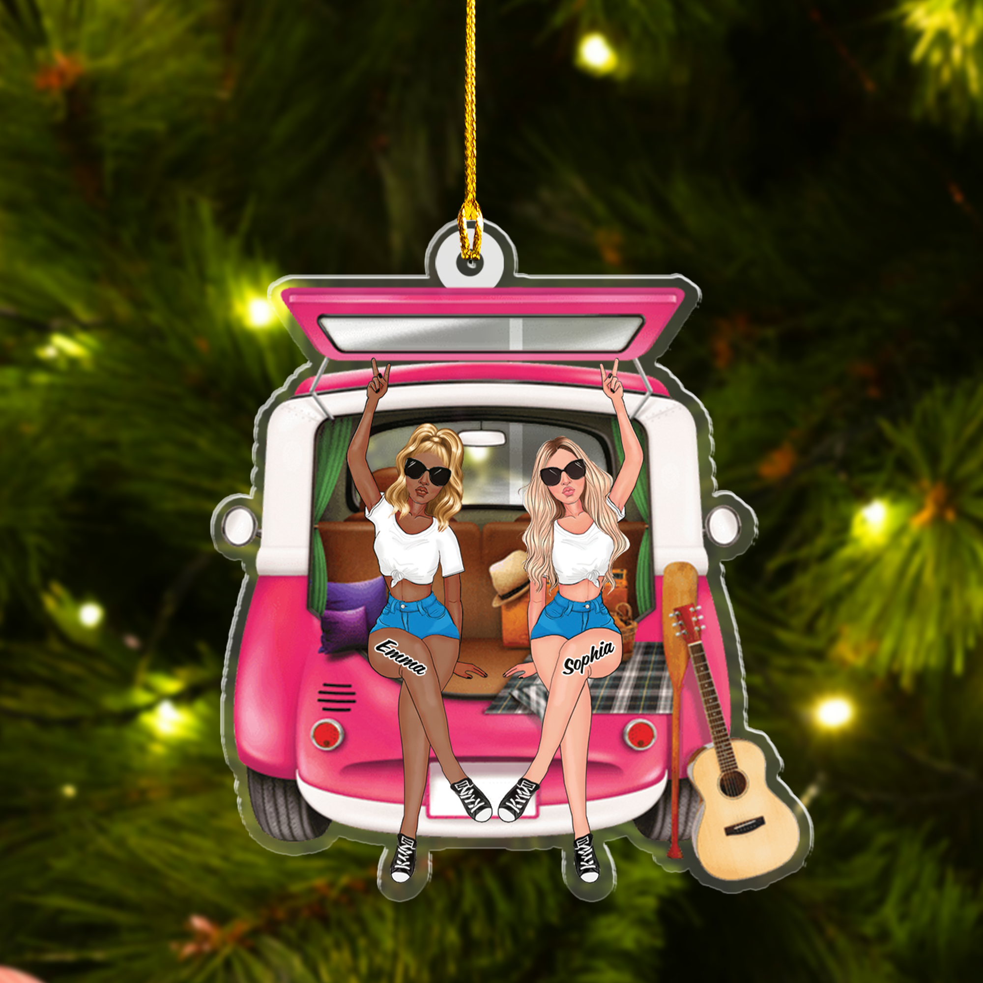 Personalized Best Friends Acrylic Ornament - Travel Car Friends Ornament, Friends Ornament, Sisters Anniversary Gift