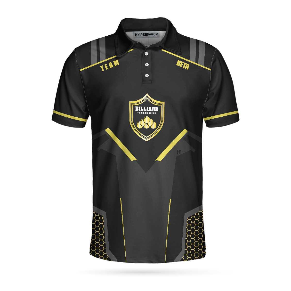 Personalized Billiards Men Polo Shirt, Golden Team Billiards Team Custom Shirt For Men, Best Custom Billiards Gift - Amzanimalsgift