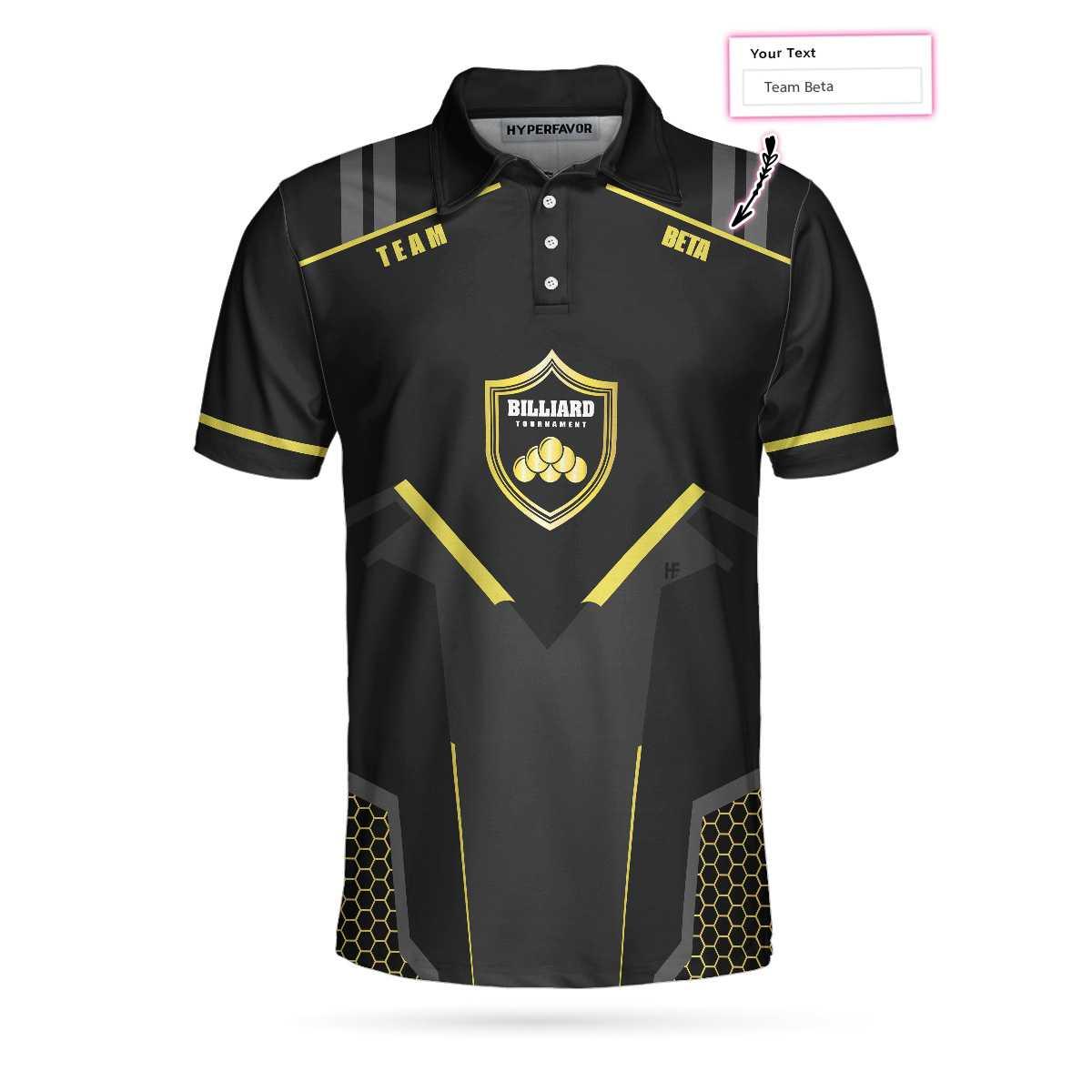Personalized Billiards Men Polo Shirt, Golden Team Billiards Team Custom Shirt For Men, Best Custom Billiards Gift - Amzanimalsgift