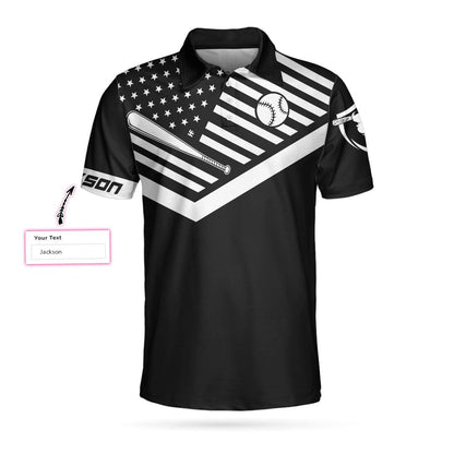 Personalized Black American Flag Men Polo Shirt, Hit Hard Run Fast Turn Left Custom Polo Shirt, Funny Golf Shirt For Men - Amzanimalsgift