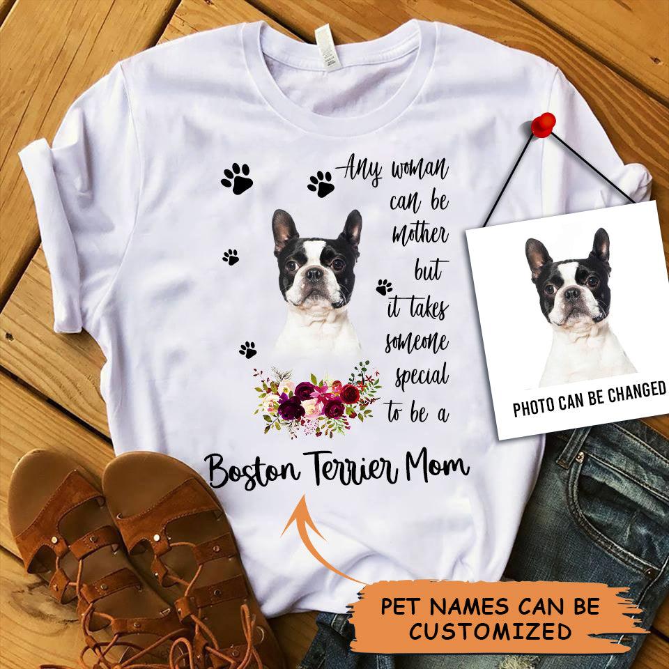 Personalized Boston Terrier Mom T Shirts, Happy Mother's Day From Boston Terrier For Humans, Women's Boston Terrier Gifts Boston Terrier Cute T Shirts - Amzanimalsgift