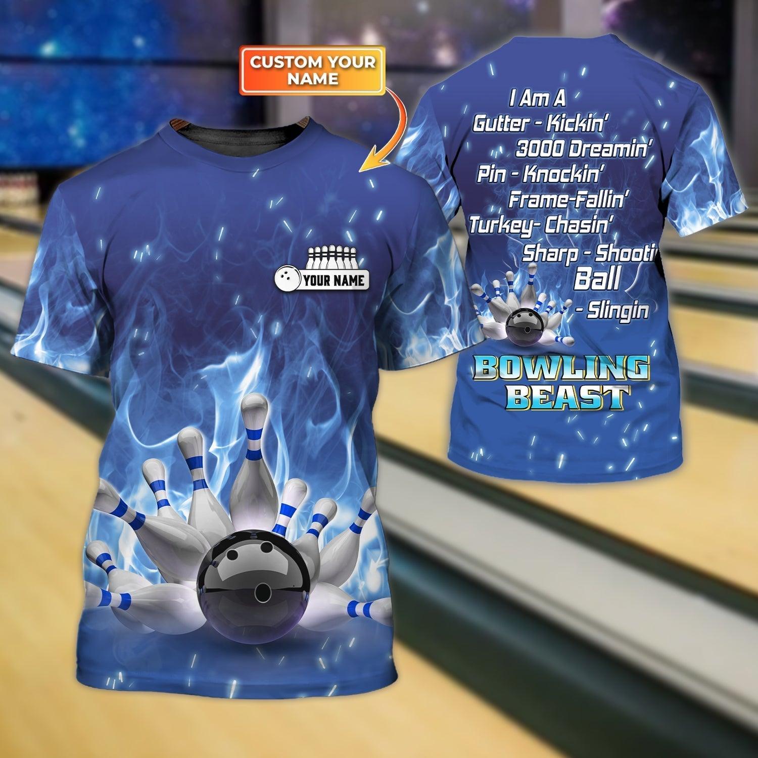 Personalized Bowling T Shirt, Custom Name Bowling Shirt, Bowling Team Players Gifts - Perfect Gift For Men, Bowling Lover, Bowlers - Amzanimalsgift