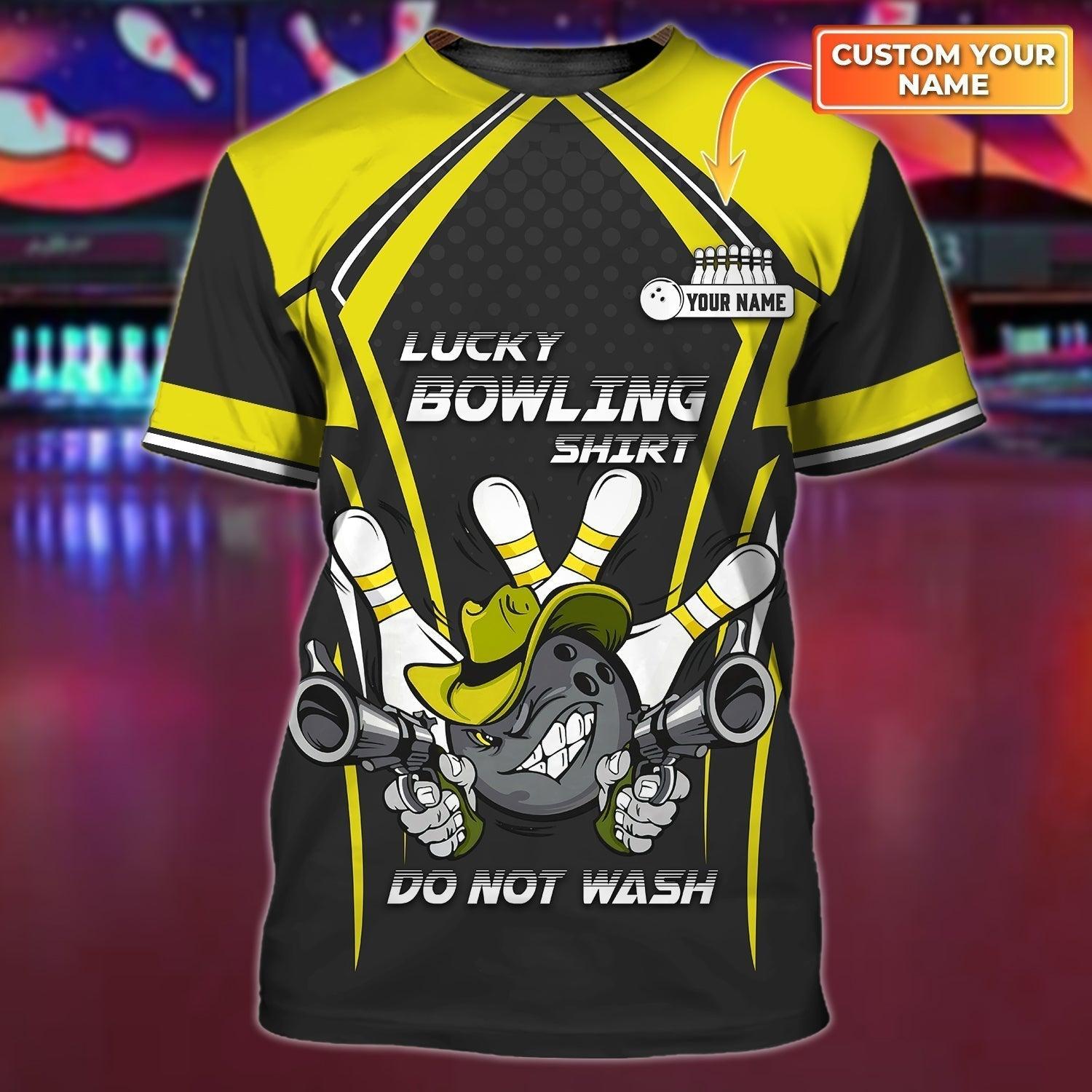 Personalized Bowling T Shirts, 3D Custom Name Lucky Bowling Shirt For Men - Best Gift For Bowling Lovers, Bowling Team, Bowlers - Amzanimalsgift