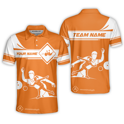 Personalized Bowling Team Polo Shirt, Men And Women Playing Bowling Ball Polo Shirt, Bowling Uniform Multicolor For Bowlers