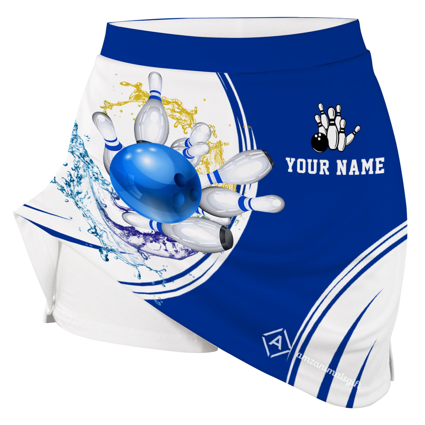 Personalized Bowling Trouser Skirts With Shorts Underneath, Bowling Skorts Multicolor With Pockets For Bowler, Bowling Teams