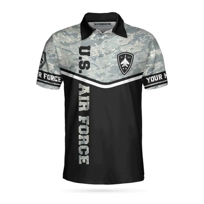 Personalized Camouflage Men Polo Shirt, Less Than 1% Of Americans Have Ever Seen The Sunset From A USAF Aircraft I Have Custom Shirt For Male - Amzanimalsgift