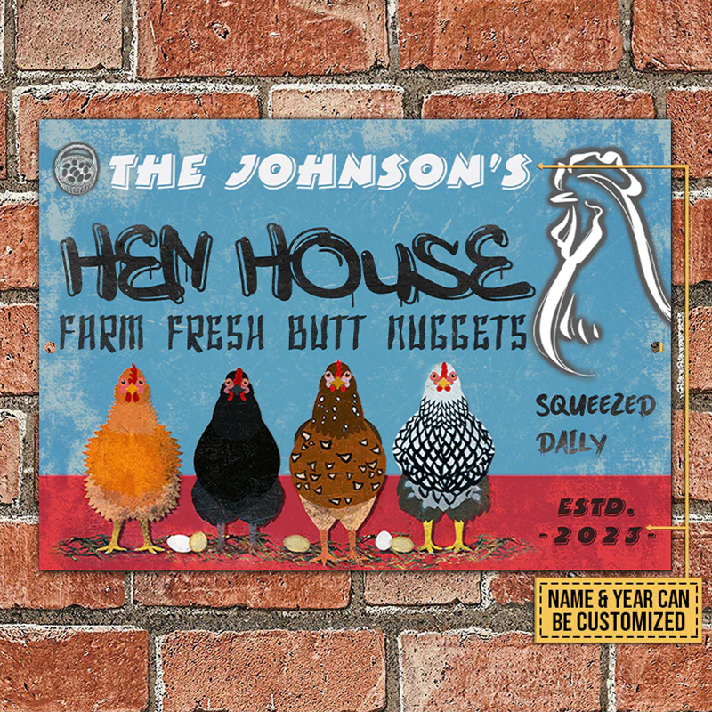 Personalized Chicken Hen House Metal Signs, Farm Fresh Metal Signs, Chicken Signs For Farm Decoration