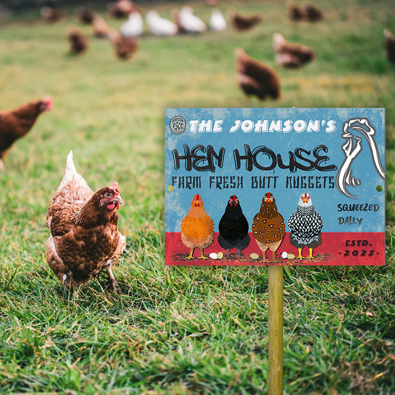 Personalized Chicken Hen House Metal Signs, Farm Fresh Metal Signs, Chicken Signs For Farm Decoration