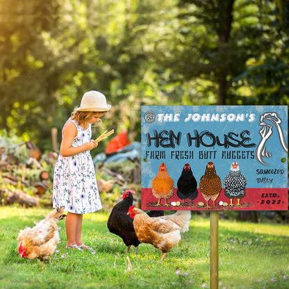 Personalized Chicken Hen House Metal Signs, Farm Fresh Metal Signs, Chicken Signs For Farm Decoration
