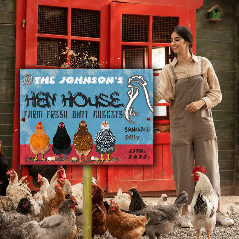 Personalized Chicken Hen House Metal Signs, Farm Fresh Metal Signs, Chicken Signs For Farm Decoration