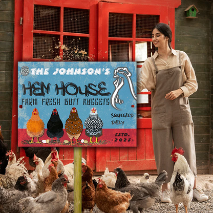 Personalized Chicken Hen House Metal Signs, Farm Fresh Metal Signs, Chicken Signs For Farm Decoration