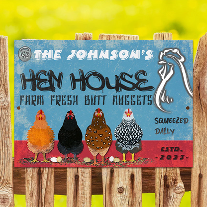 Personalized Chicken Hen House Metal Signs, Farm Fresh Metal Signs, Chicken Signs For Farm Decoration