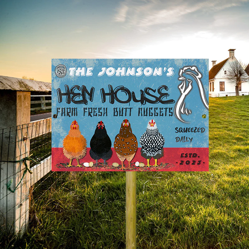 Personalized Chicken Hen House Metal Signs, Farm Fresh Metal Signs, Chicken Signs For Farm Decoration