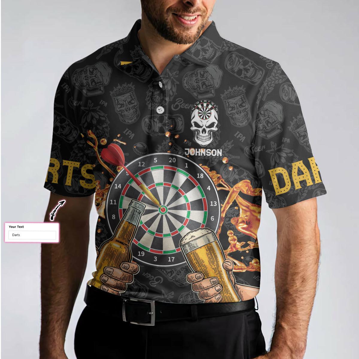 Personalized Darts And Beer Lover Shirt For Men Custom Polo Shirt, Personalized Dart Shirt For Men Polo Style Dart Shirt, Bets Gift For Men Dart - Amzanimalsgift