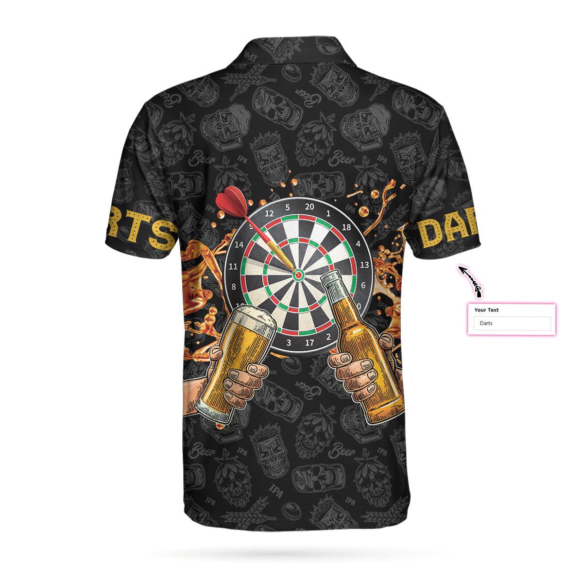 Personalized Darts And Beer Lover Shirt For Men Custom Polo Shirt, Personalized Dart Shirt For Men Polo Style Dart Shirt, Bets Gift For Men Dart - Amzanimalsgift