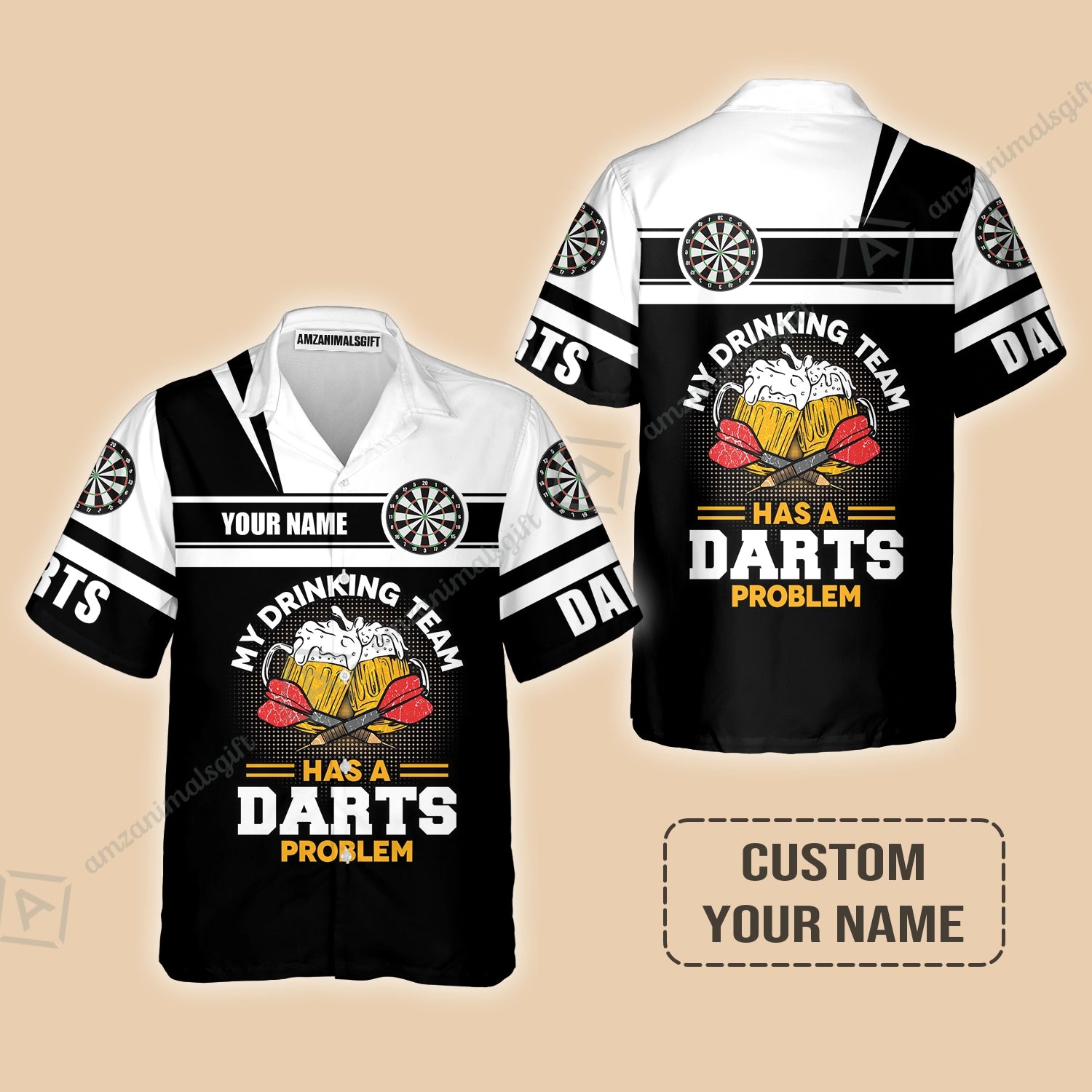 Personalized Darts Hawaiian Shirt, My Drinking Team Has Darts Problem Shirt For Men And Women, Perfect Outfit For Darts Lovers, Darts Players