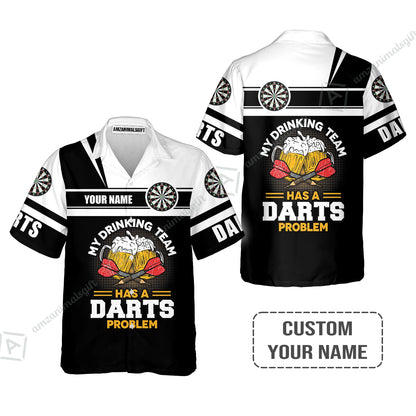 Personalized Darts Women Polo Shirt, My Drinking Team Has Darts Problem Polo Shirt For Women, Perfect Outfit For Darts Lovers, Darts Players