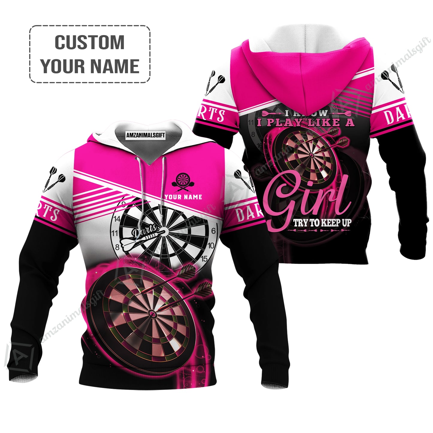 Personalized Darts Women Polo Shirt, Darts Pink Color Shirt I Know I Play Like A Girl Try To Keep Up, Outfits For Darts Players, Darts Team