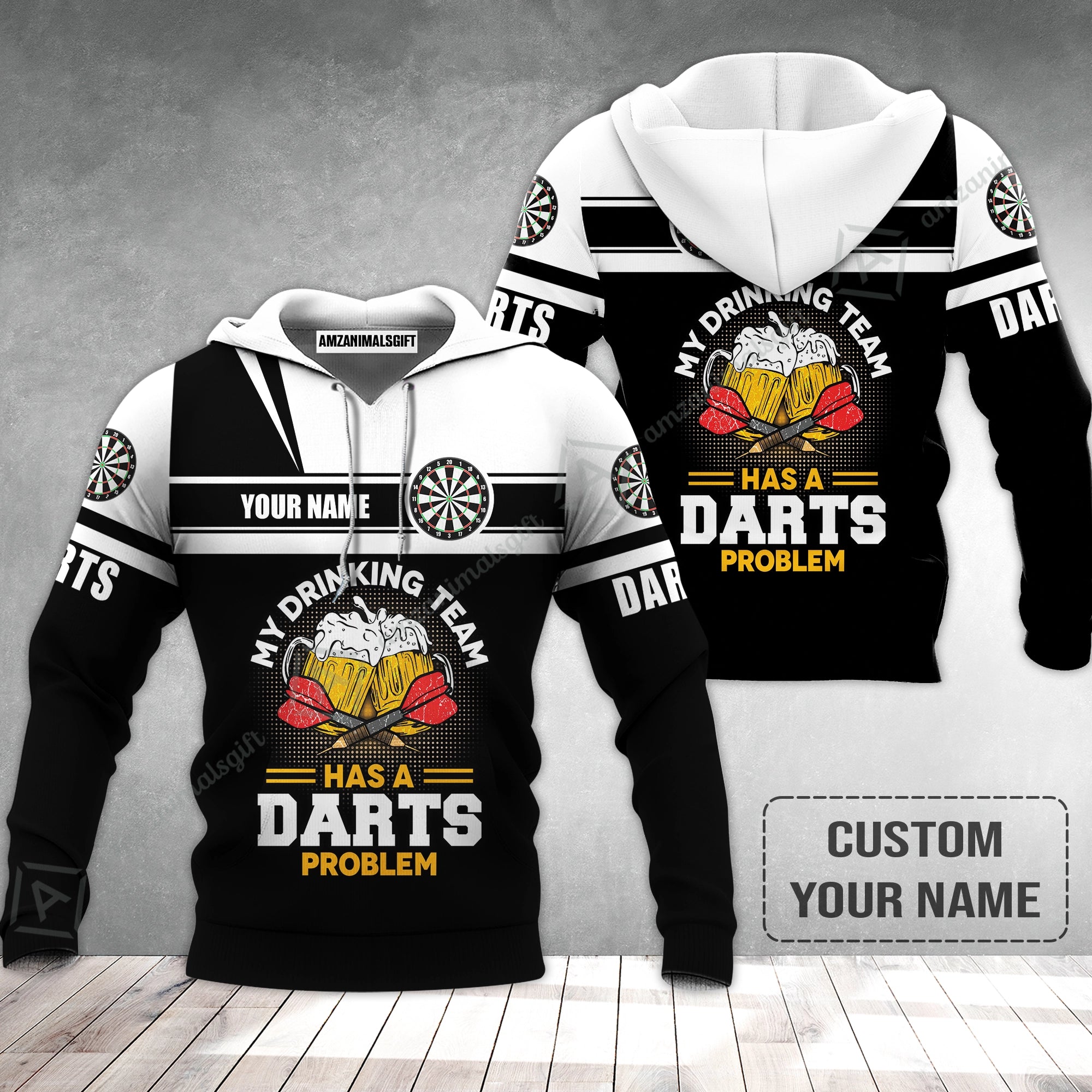 Personalized Darts Hoodie, My Drinking Team Has Darts Problem Shirt For Men And Women, Perfect Outfit For Darts Lovers, Darts Players