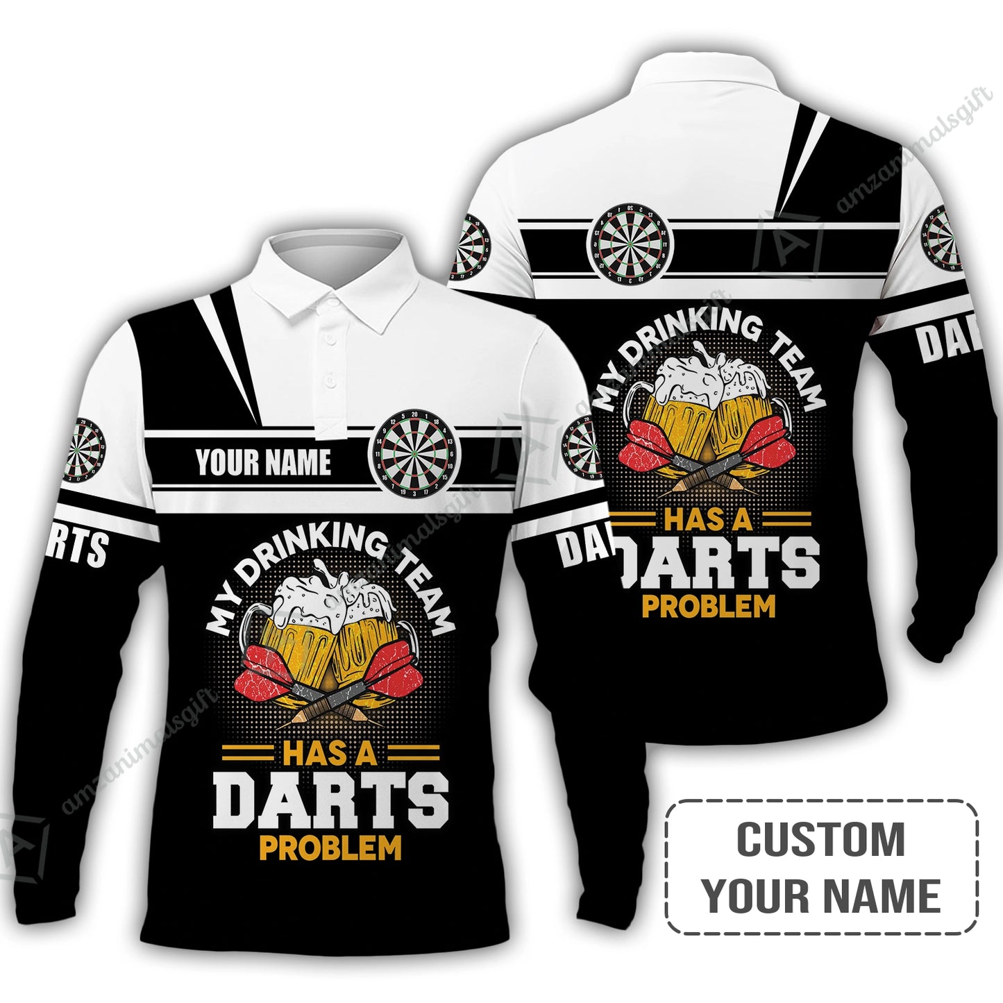 Personalized Darts Women Polo Shirt, My Drinking Team Has Darts Problem Polo Shirt For Women, Perfect Outfit For Darts Lovers, Darts Players
