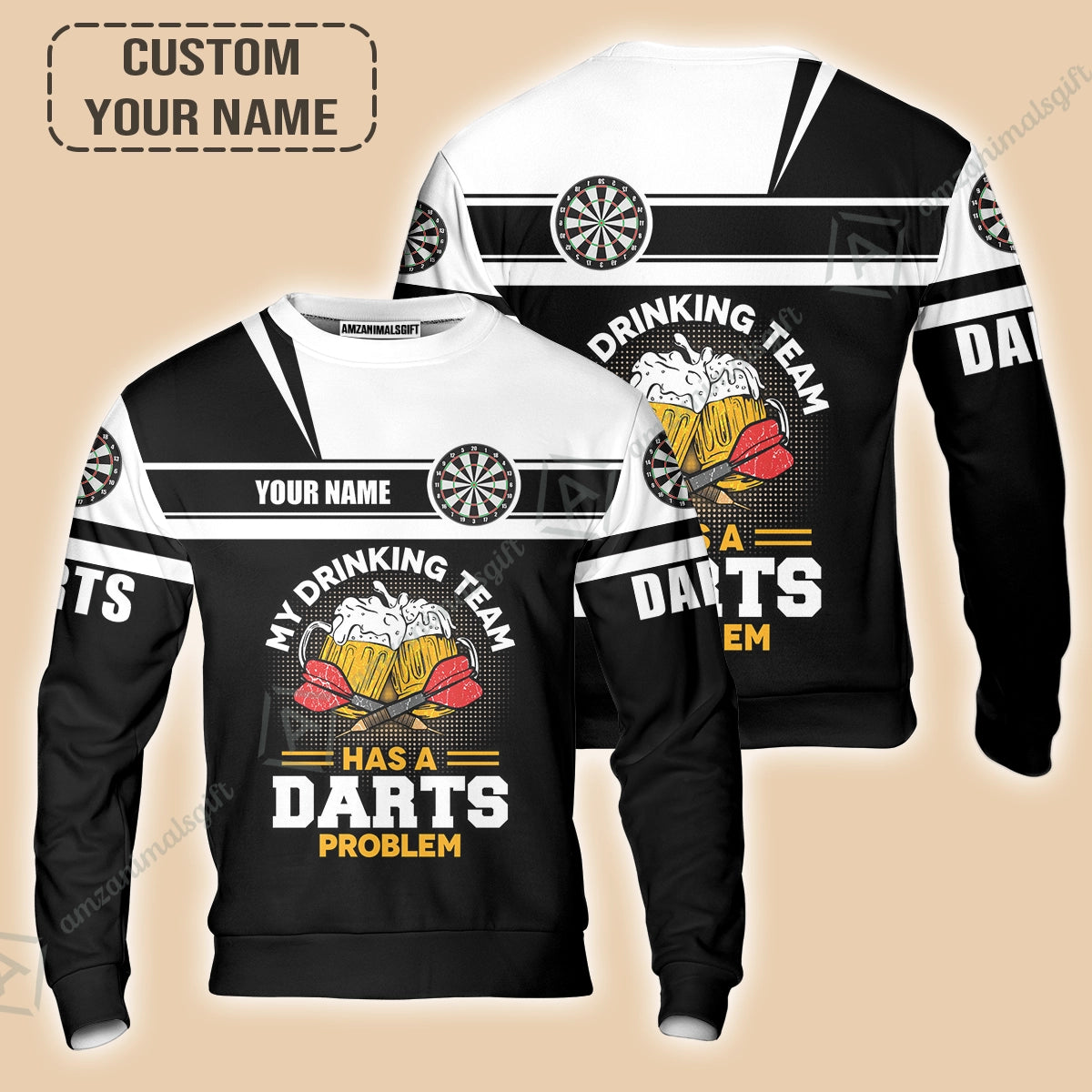 Personalized Darts Sweatshirt, My Drinking Team Has Darts Problem Shirt For Men And Women, Perfect Outfit For Darts Lovers, Darts Players