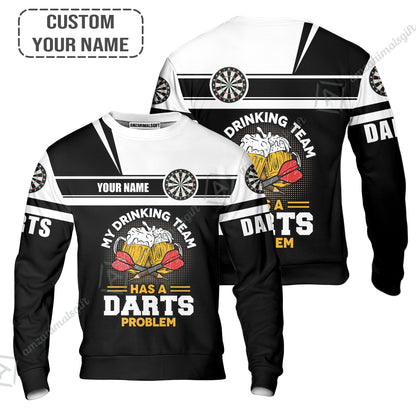Personalized Darts Women Polo Shirt, My Drinking Team Has Darts Problem Polo Shirt For Women, Perfect Outfit For Darts Lovers, Darts Players