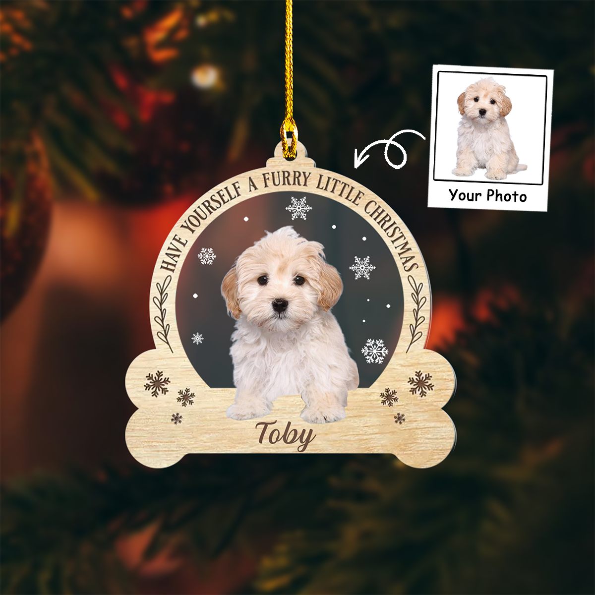 Personalized Dog Acrylic Ornament Have Yourself A Furry Little Christmas, Meaningful Ornament Gift For Dog Mom, Family