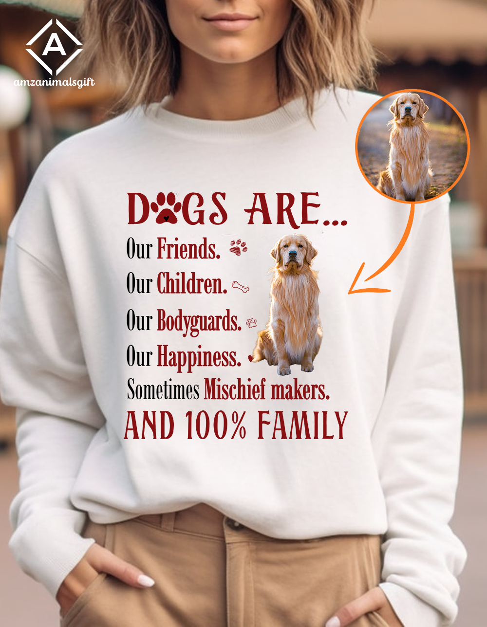 Personalized Dog Unisex T Shirt - Dogs are our friends our children our bodyguards our happiness Custom T Shirt - Gift For Dog Lovers, Family
