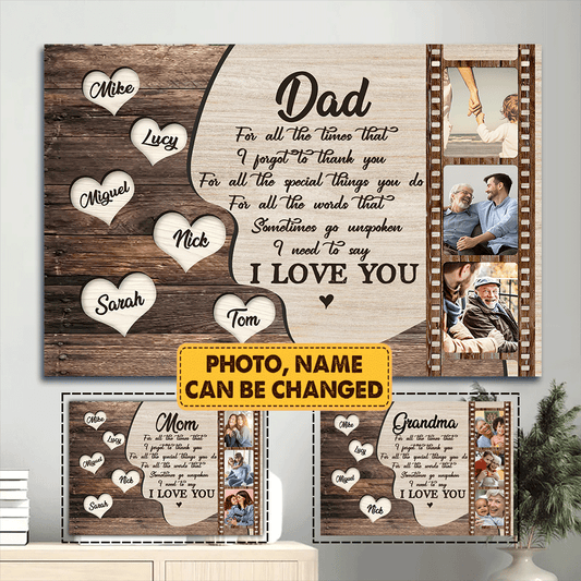 Personalized Gift For Family Landscape Canvas - Custom Gift for Family, Mother's Day, Father's Day - I Need To Say I Love You Landscape Canvas - Amzanimalsgift