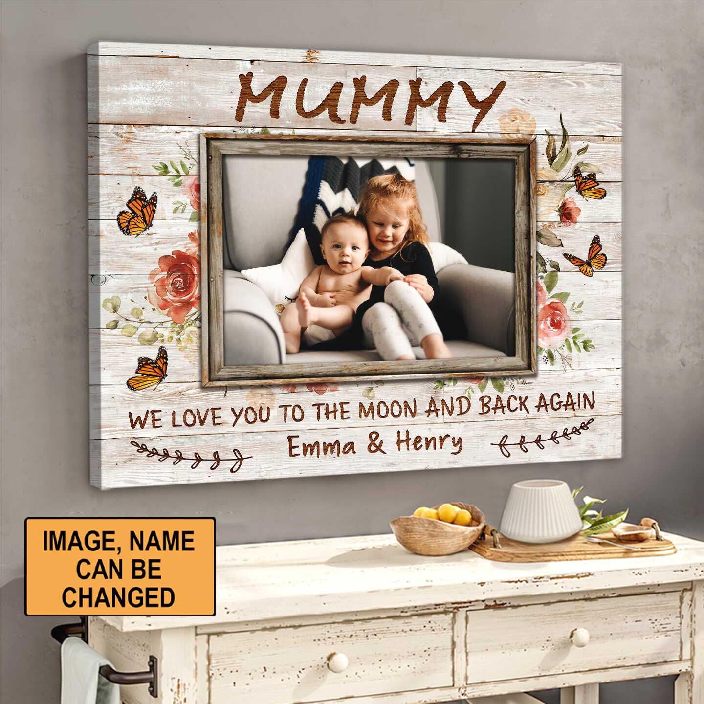 Personalized Gift For Mom Landscape Canvas - Custom Gift For Mom From Daughter Son, Mother's Day, Anniversary, Birthday, Presents for Mom - Mummy We Love You Canvas - Amzanimalsgift