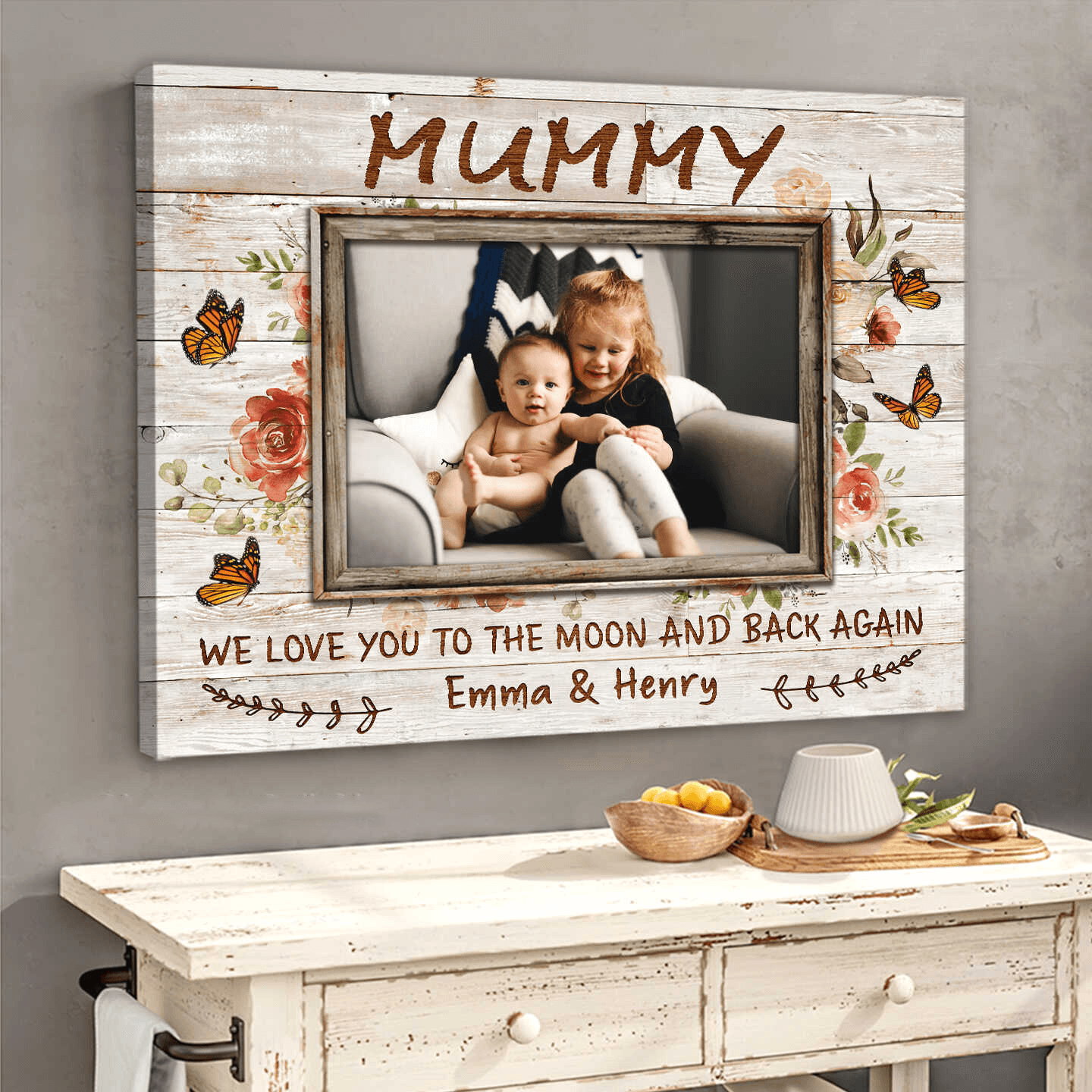 Personalized Gift For Mom Landscape Canvas - Custom Gift For Mom From Daughter Son, Mother's Day, Anniversary, Birthday, Presents for Mom - Mummy We Love You Canvas - Amzanimalsgift