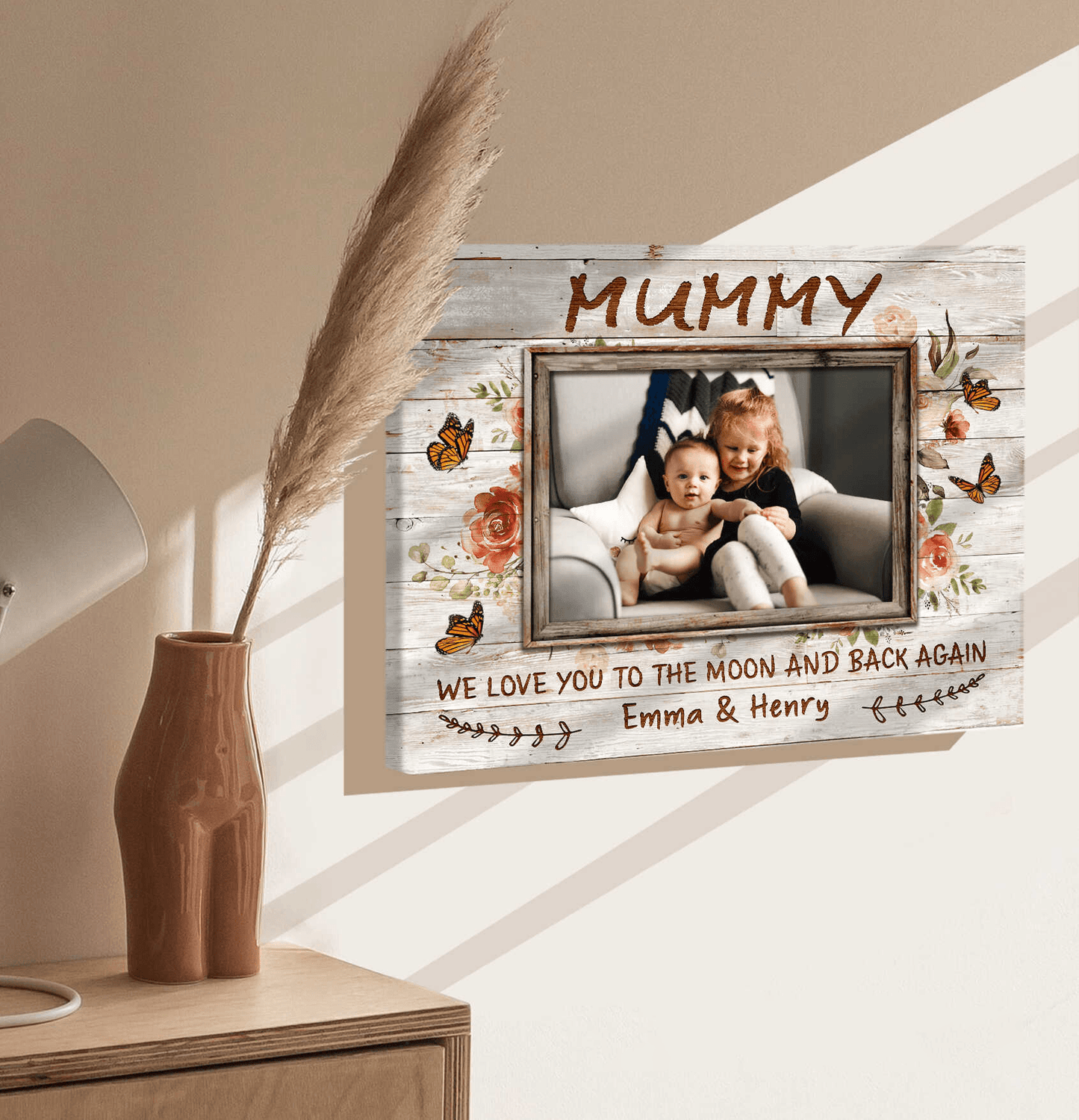 Personalized Gift For Mom Landscape Canvas - Custom Gift For Mom From Daughter Son, Mother's Day, Anniversary, Birthday, Presents for Mom - Mummy We Love You Canvas - Amzanimalsgift