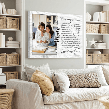 Personalized Gift For Mom Landscape Canvas - Daughter To Mom Canvas - Custom Gift For Mom From Daughter Son, Mother's Day, Anniversary, Birthday, Presents for Mom - Mom I Love You Canvas - Amzanimalsgift