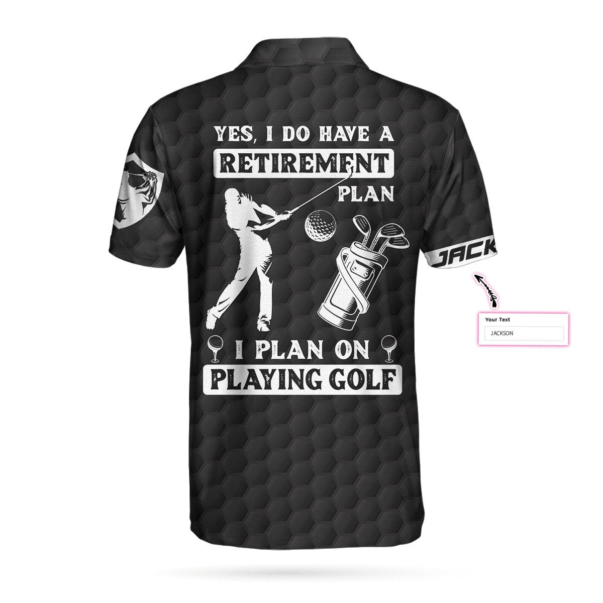 Personalized Golf Men Polo Shirts - Black American Flag I Plan On Playing Golf Custom Name Men Polo Shirts - Perfect Gift For Men, Golfers, Golf Lover - Amzanimalsgift