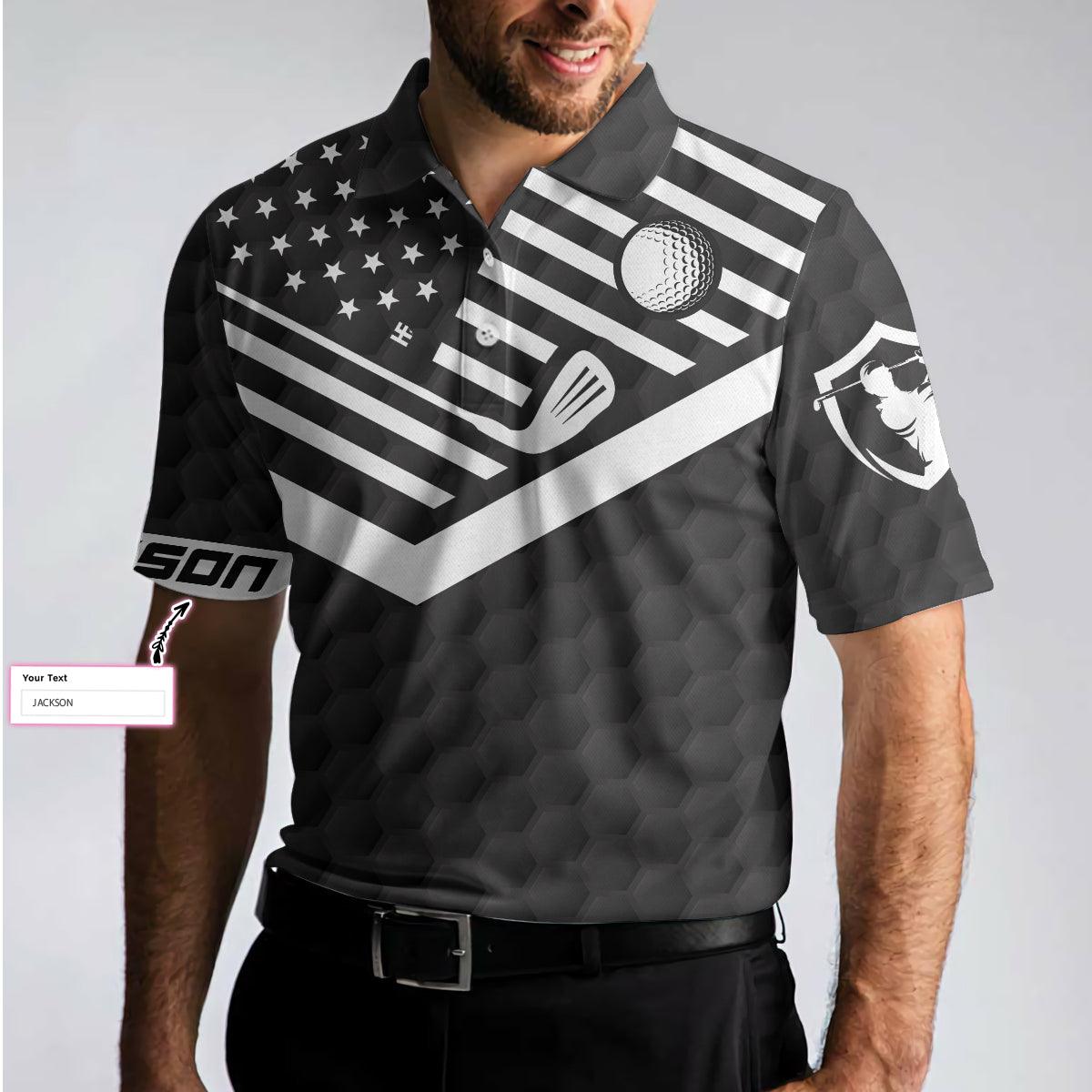 Personalized Golf Men Polo Shirts - Black American Flag I Plan On Playing Golf Custom Name Men Polo Shirts - Perfect Gift For Men, Golfers, Golf Lover - Amzanimalsgift
