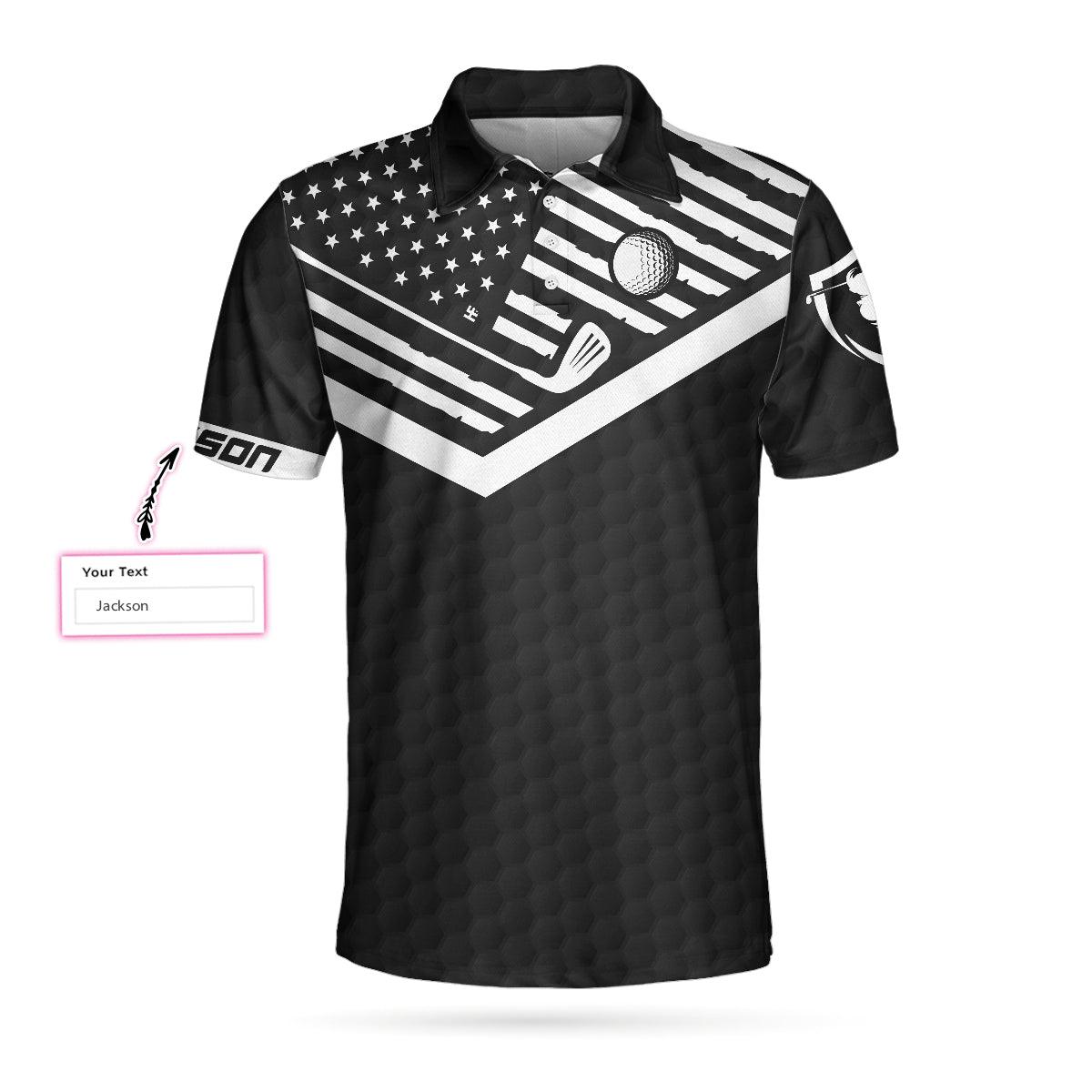 Personalized Golf Men Polo Shirts - When My Wife Lets Me Play Golf American Flag Custom Name Polo Shirts - Perfect Gift For Men, Golfers, Golf Lover - Amzanimalsgift