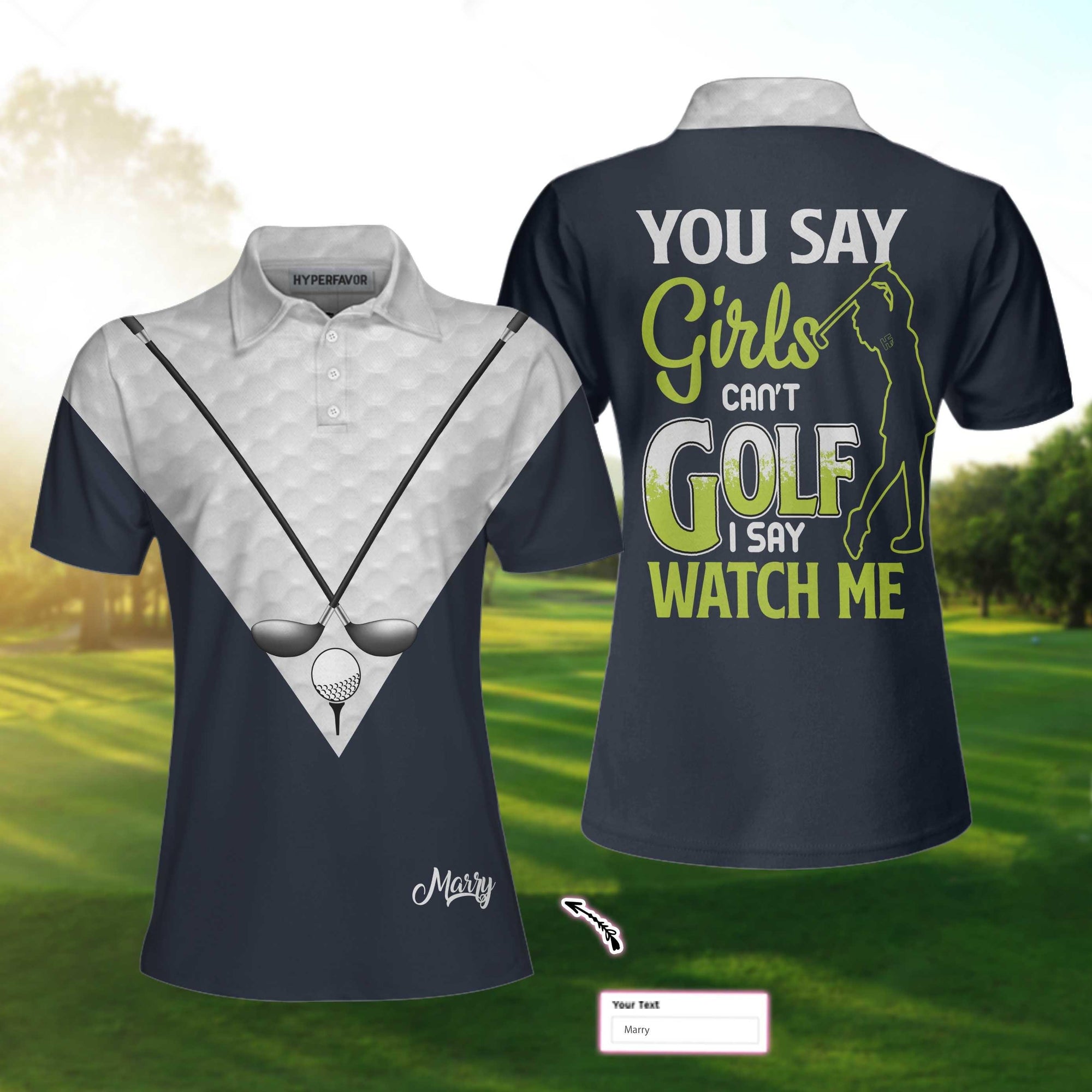 Personalized Golf Women Polo Shirt - Golf Clubs You Say Girls Can't Golf I Say Watch Me Custom Polo Shirt - Perfect Gift For Women, Golfers - Amzanimalsgift