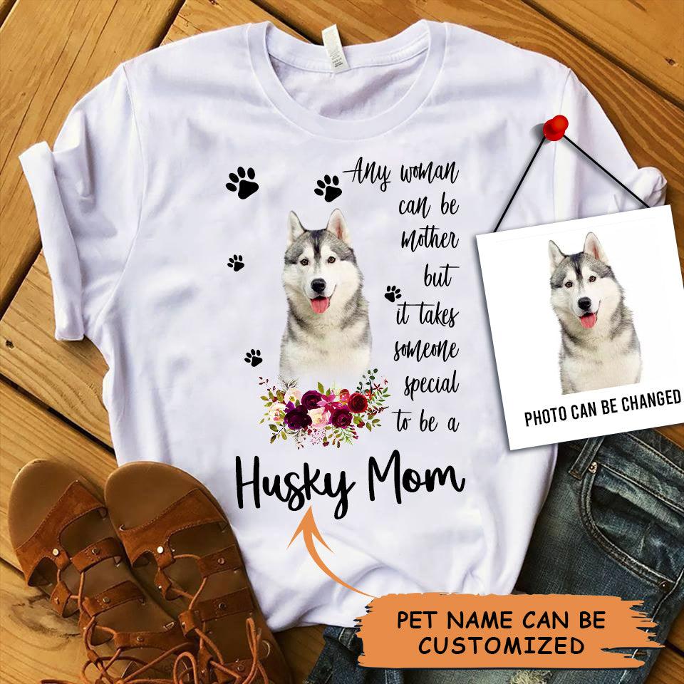 Personalized Husky Sibir Mom T Shirts, Happy Mother's Day From Husky For Humans, Women's Husky Gifts Husky Cute T Shirts - Amzanimalsgift