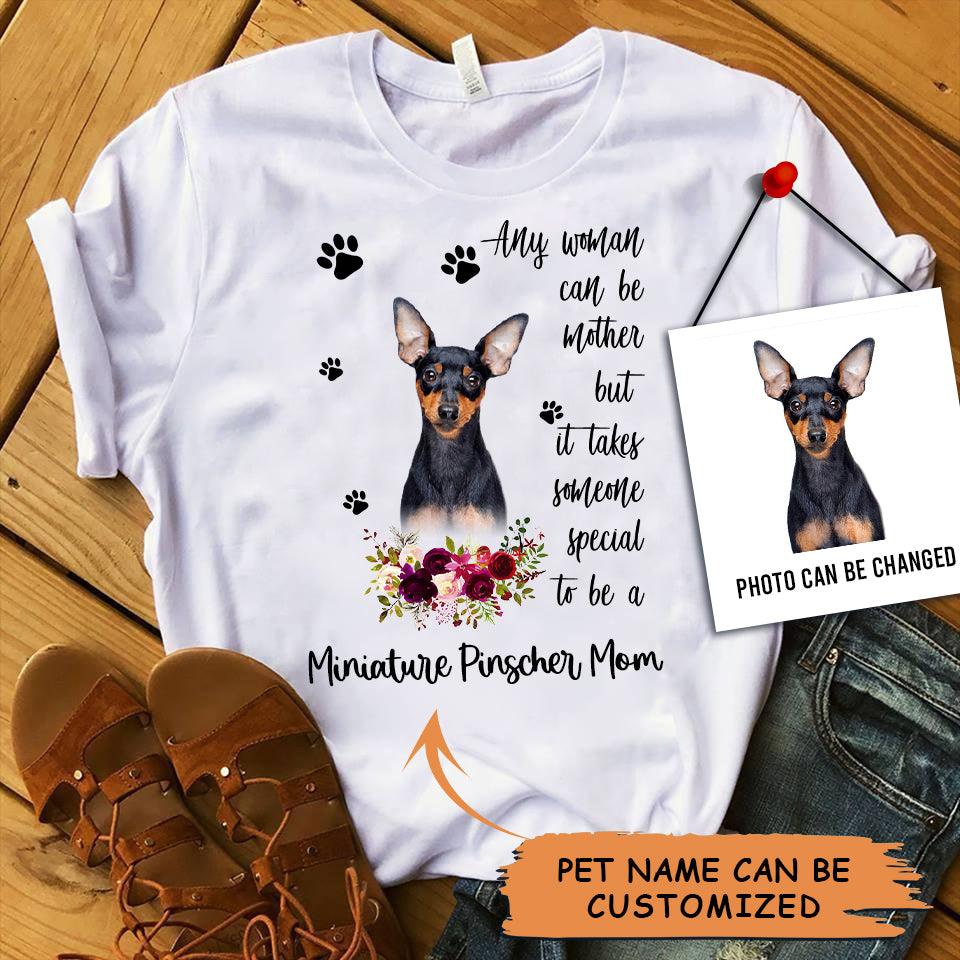 Personalized Miniature Pinscher Mom T Shirts, Happy Mother's Day From Miniature Pinscher For Humans, Women's Miniature Pinscher Gifts T Shirts - Amzanimalsgift