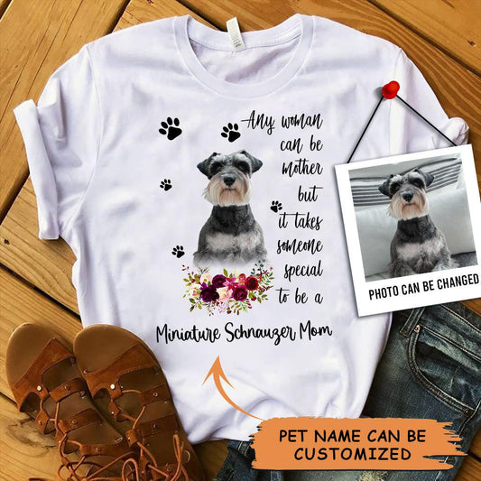 Personalized Miniature Schnauzer Mom T Shirts, Happy Mother's Day From Miniature Schnauzer For Humans, Women's Miniature Schnauzer Gifts T Shirts - Amzanimalsgift