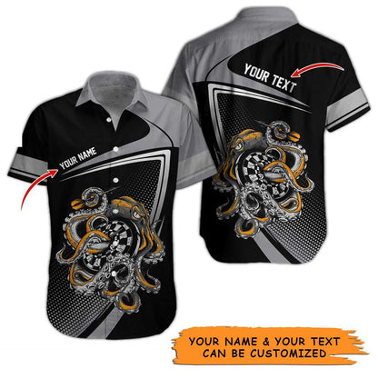 Personalized Name Darts Aloha Hawaiian Shirt - Amazing Darts And Octopus Pattern, In Darts We Trust Personalized Name Hawaiian Shirt For Men & Women - Amzanimalsgift